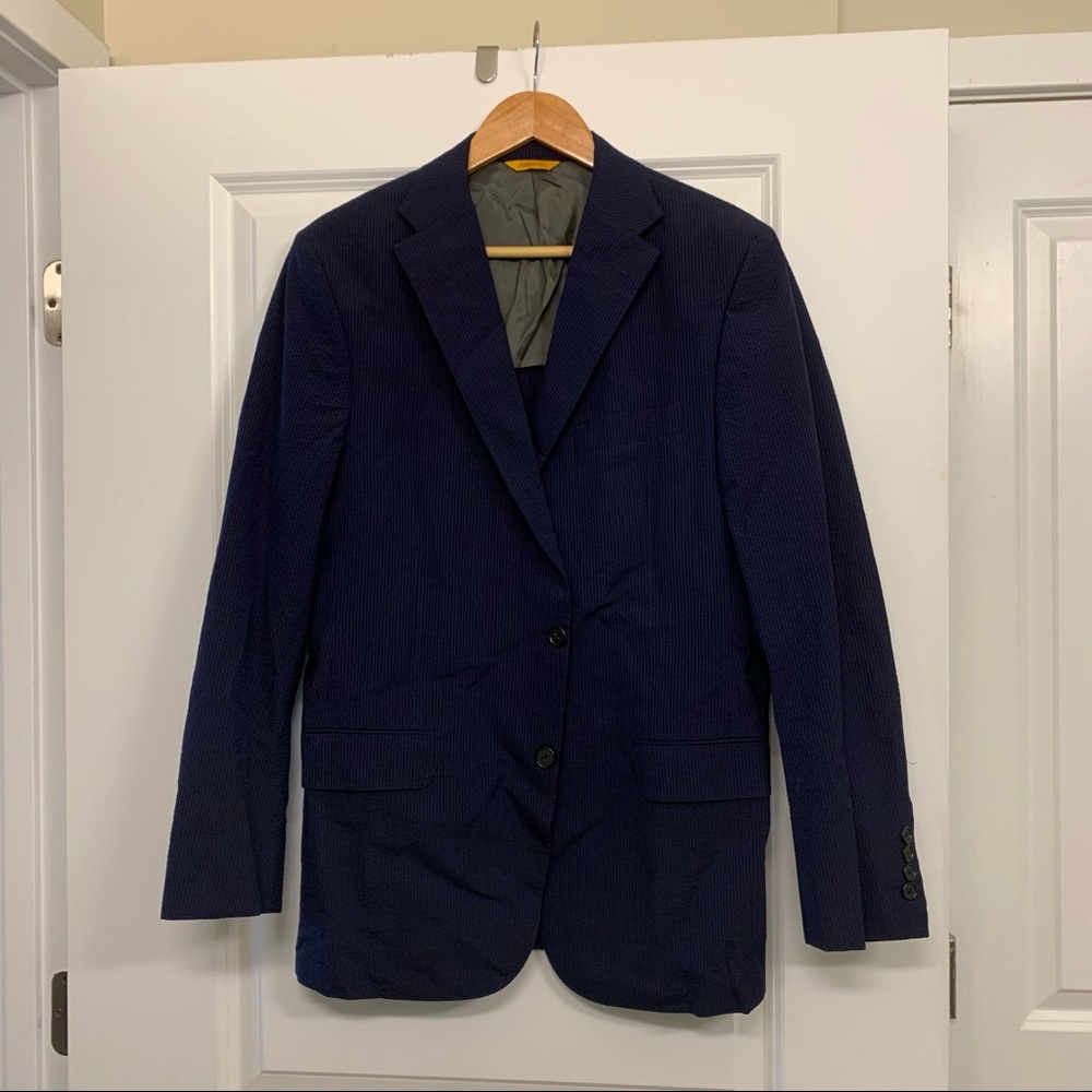 Hickey Freeman Seersucker Traveler Suit 40R